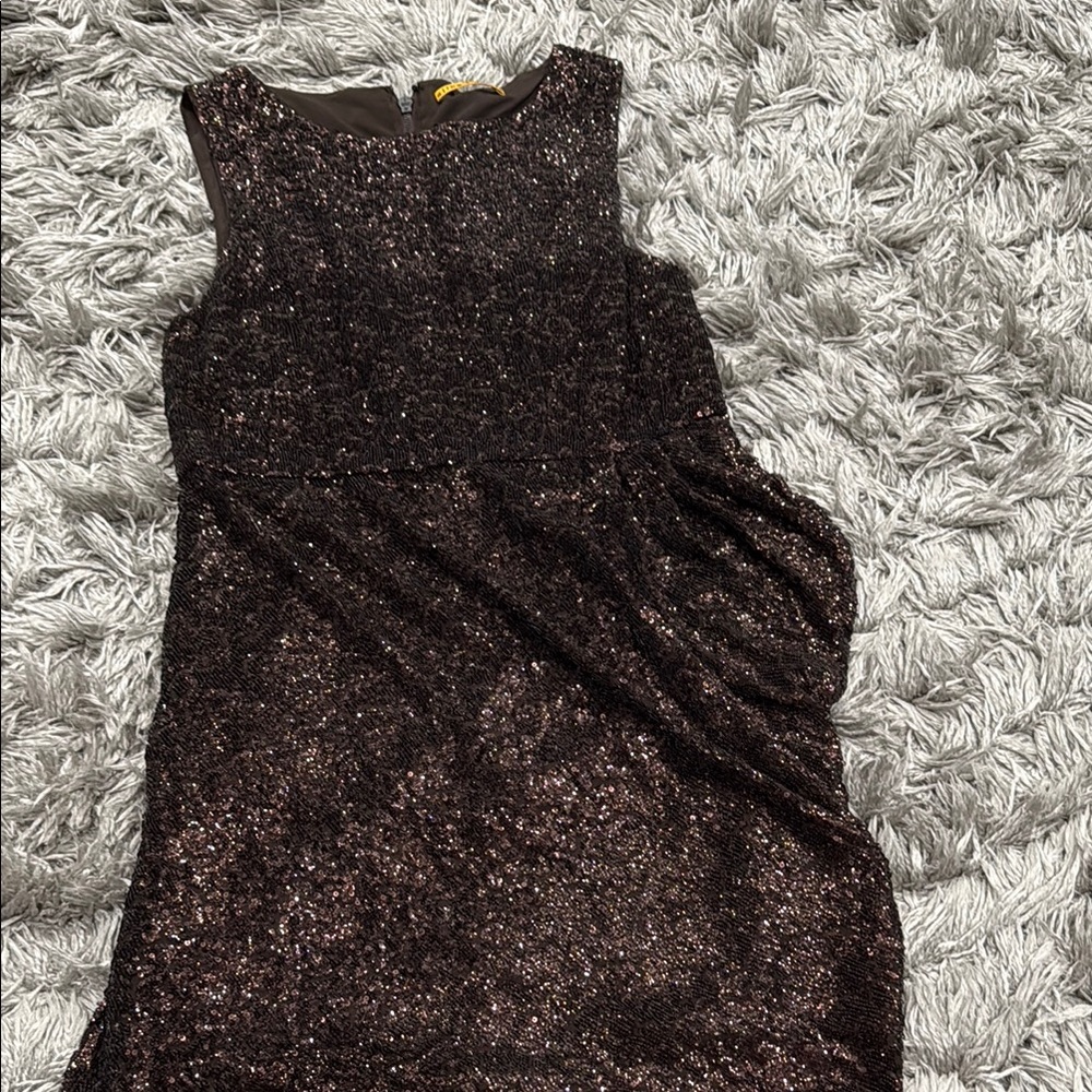 Alice + Olivia Black Sequin Sheath Mini Dress